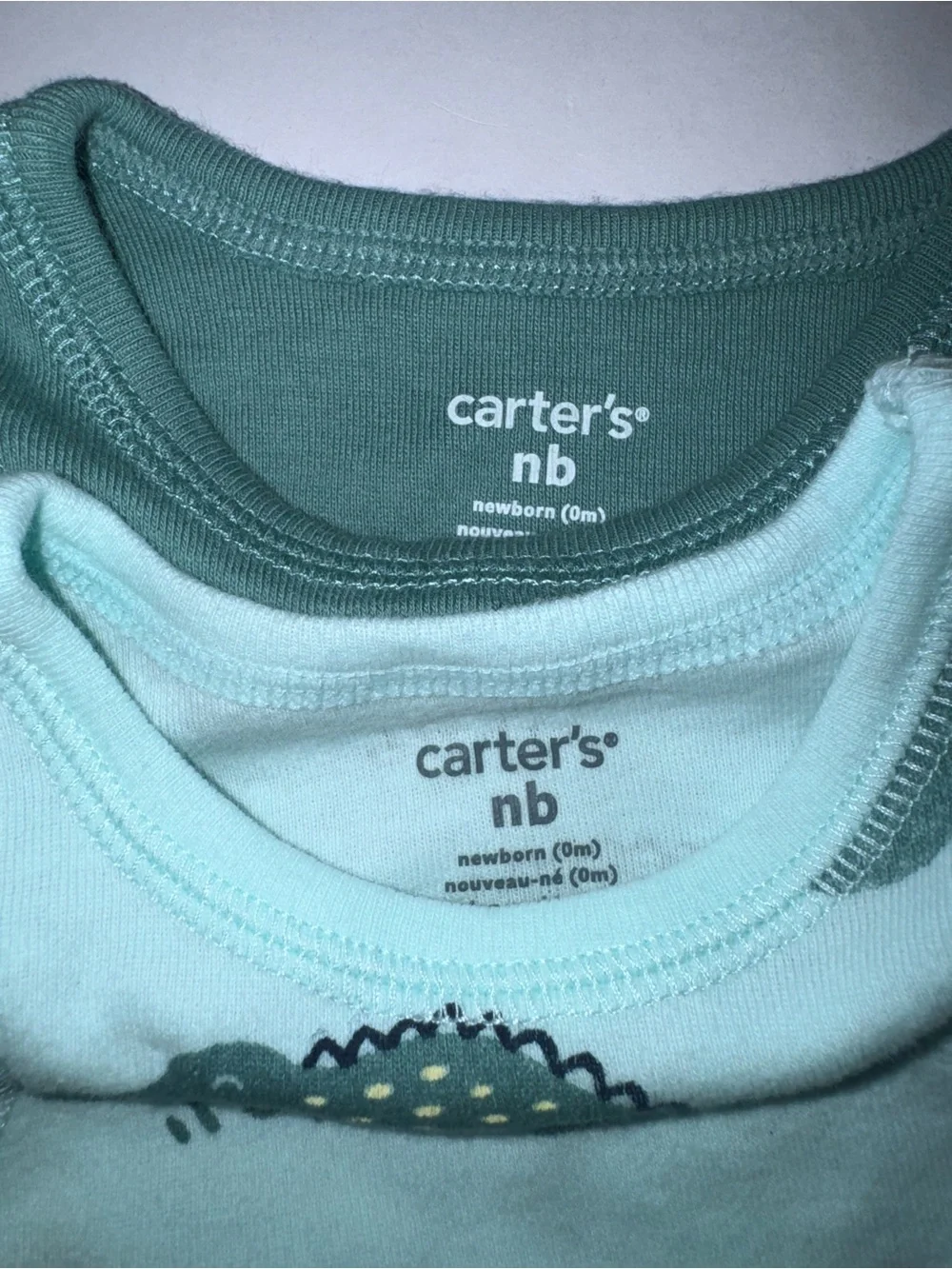Carter's size newborn teal & green Baby Boy Sleeveless Onesie bundle